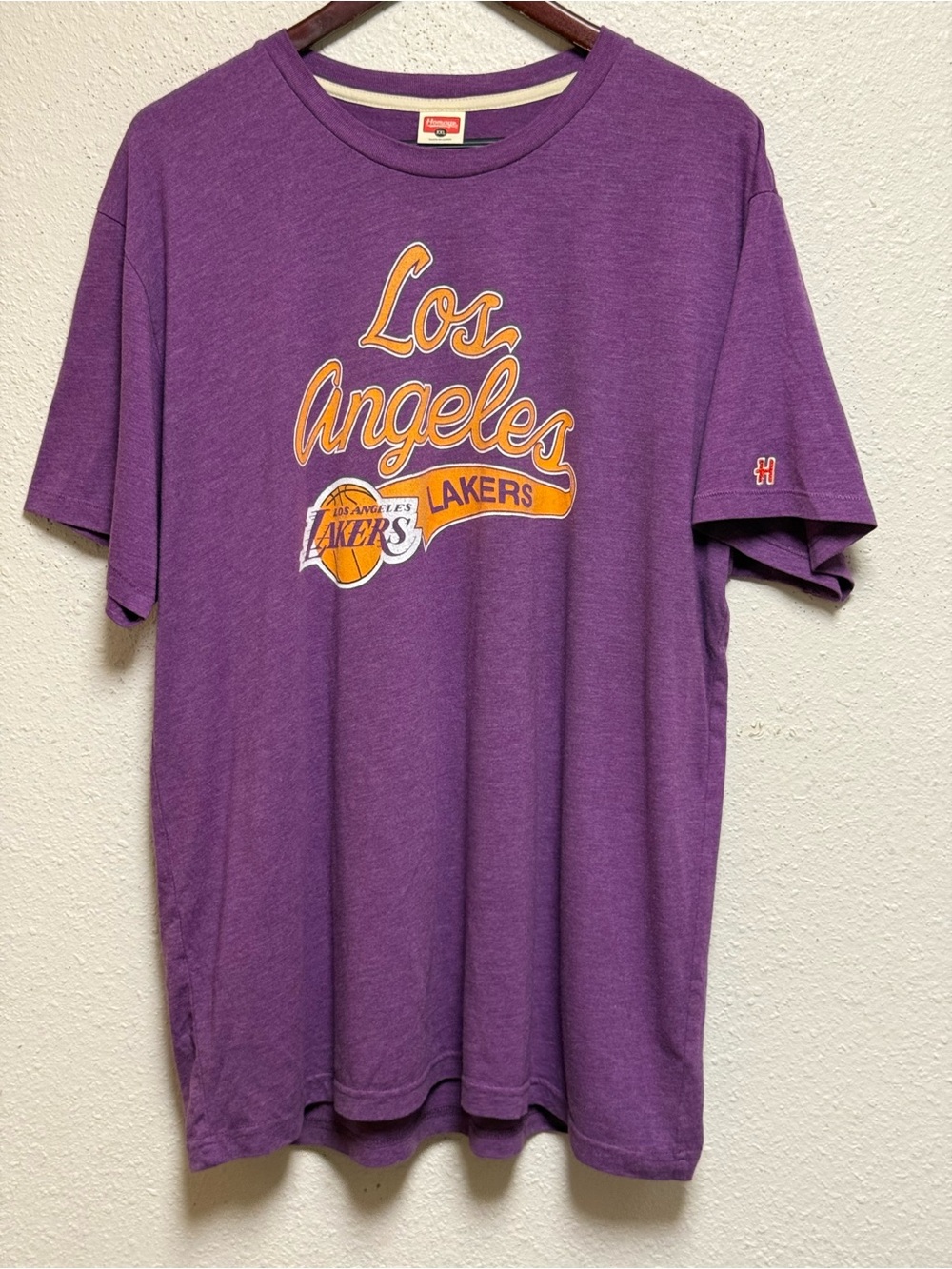 HOMAGE Purple Los Angeles Lakers Graphic Tee - Yellow & White Accents